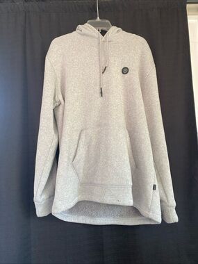Men's Heather Gray Pullover Hoodie with Subtle Chest Emblem